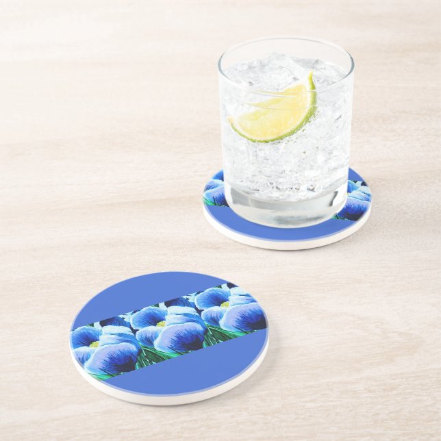 Dessous De Verre En Grès Tasse Lavande Crocus (Côté)