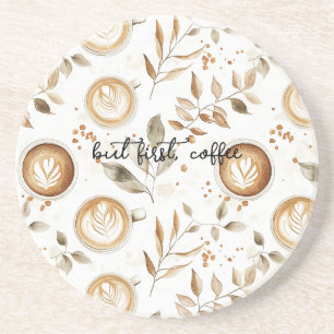 Dessous De Verre En Grès Tasses de café Feuilles