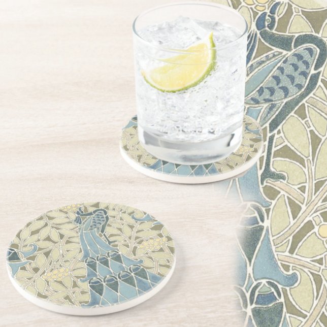 Dessous De Verre En Grès Tasses Vintage Paon (Créateur téléchargé)
