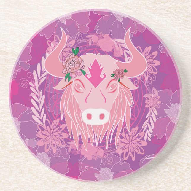 Dessous De Verre En Grès taureau (Devant)