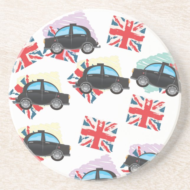 Dessous De Verre En Grès taxi noir (Devant)