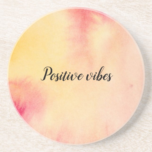 Dessous De Verre En Grès Teinture à tarte rose jaune Peach (Devant)