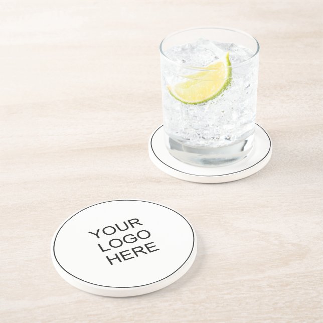 Dessous De Verre En Grès Téléchargez votre propre logo d'entreprise sur mes (Côté)