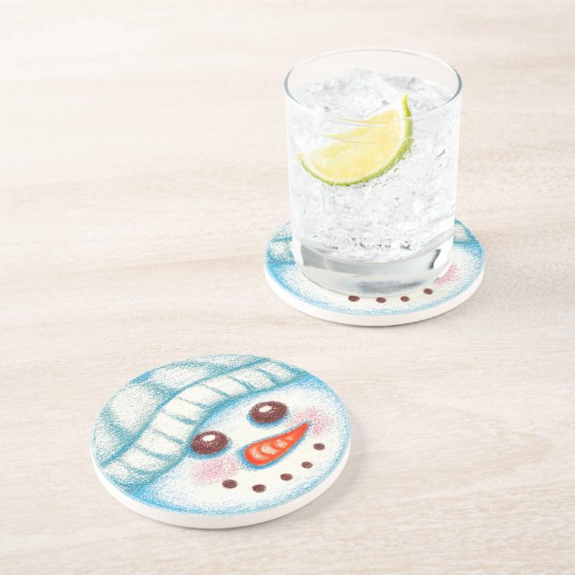 Dessous De Verre En Grès Téléphone à Neige (Côté)