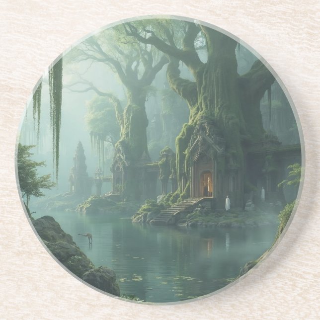 Dessous De Verre En Grès Temple of Moss and Mist (Devant)