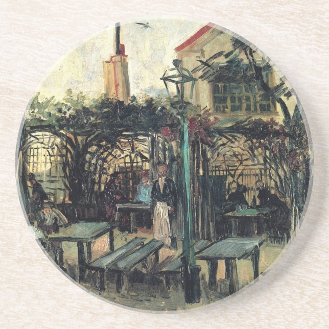 Dessous De Verre En Grès Terrasse de café, Montmartre de Vincent van Gogh (Devant)