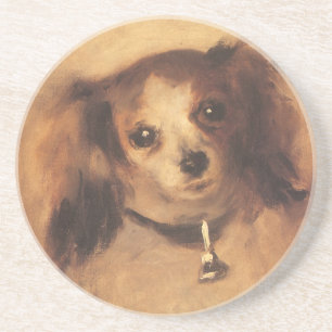 Dessous De Verre En Grès Tête de Chien par Pierre Renoir, Beaux-Arts Ancien