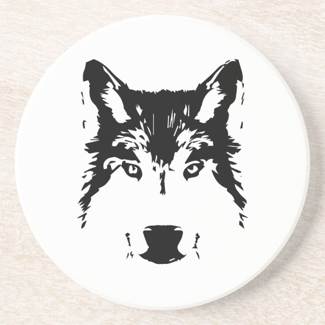 Dessous De Verre En Grès Tête de loup (Devant)
