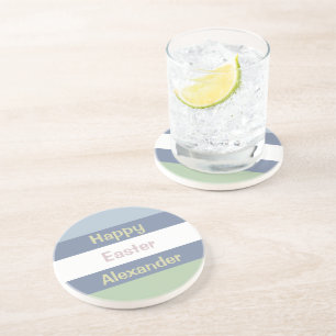 Dessous De Verre En Grès Texte de Pâques heureux personnalisable
