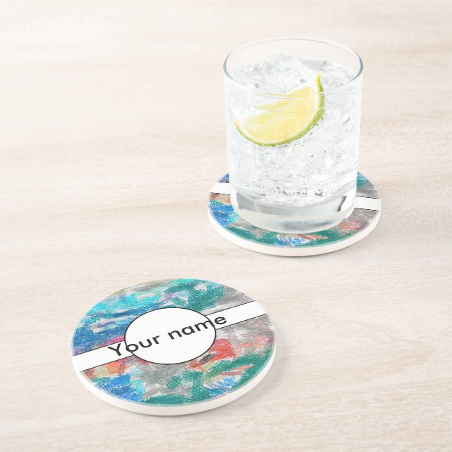 Dessous De Verre En Grès Texture de crayons (Côté)