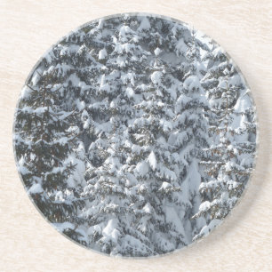Dessous De Verre En Grès Texture de l'arbre à neige
