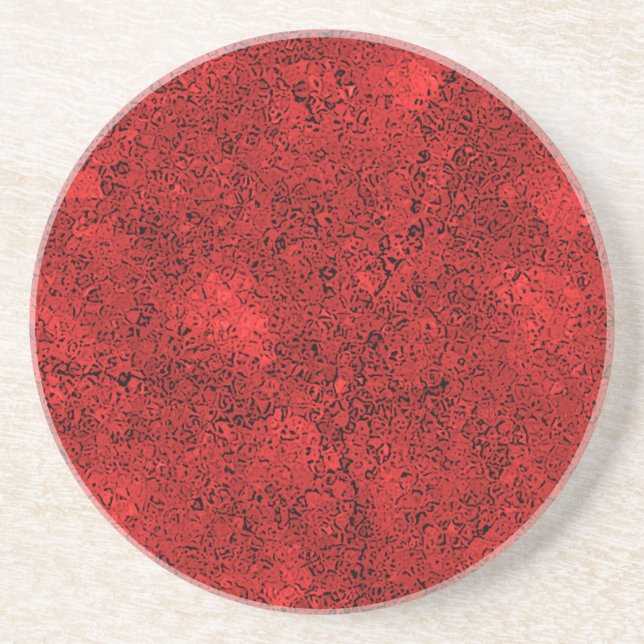 Dessous De Verre En Grès Texture de roche de lave rouge (Devant)