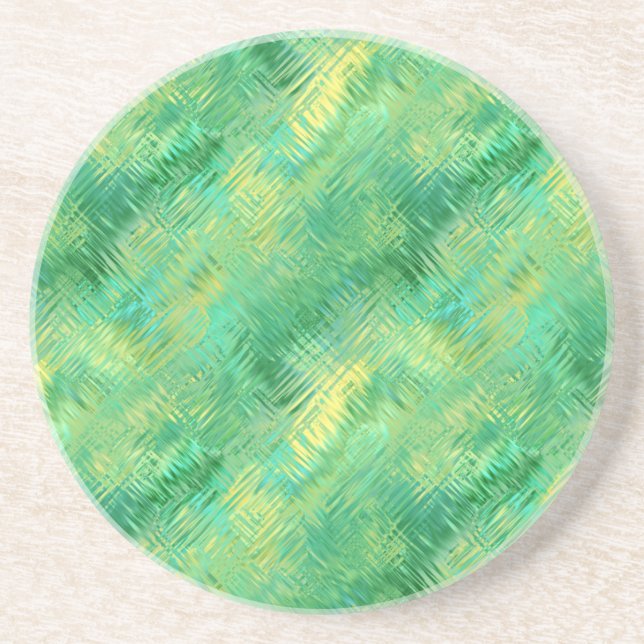 Dessous De Verre En Grès Texture verre vert émeraude (Devant)