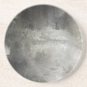 Dessous De Verre En Grès texturisé noir et blanc grunge abstrait d'art