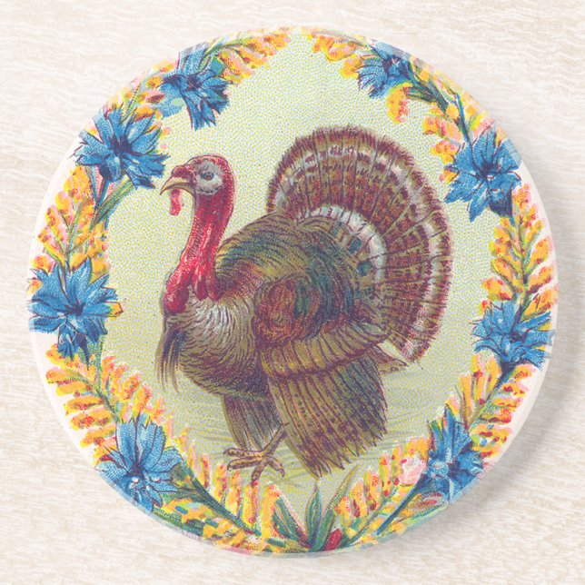 Dessous De Verre En Grès Thanksgiving Turquie (Devant)