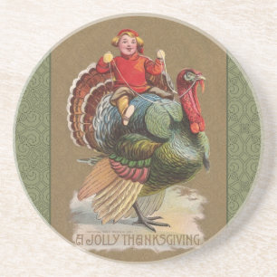 Dessous De Verre En Grès Thanksgiving Turquie Drôle salutations Vintages