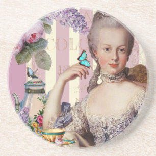 Dessous De Verre En Grès Thé au Petit Trianon - rose