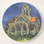 Dessous De Verre En Grès The Church at Auvers by Vincent van Gogh<br><div class="desc">The Church at Auvers (1890) by Vincent van Gogh is a vintage Post Impressionism fine art architectural religious painting. A woman walking along a path towards the village chapel with beautiful stained glass windows. A daily life architecture scene. About the artist: Vincent Willem van Gogh (1853-1890) was a Post Impressionist...</div>