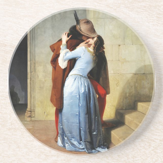 Dessous De Verre En Grès The Kiss - Francesco Hayez Il Bacio  (Devant)