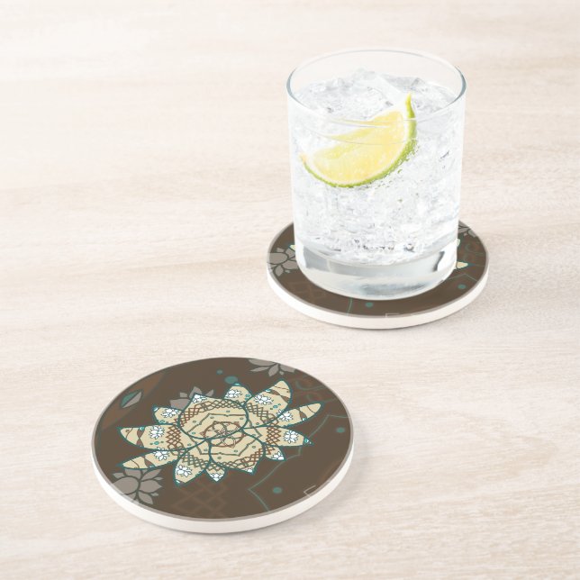 Dessous De Verre En Grès The Lotus Coaster (Côté)