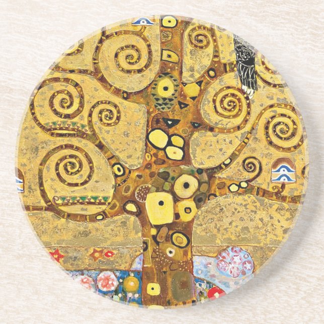 Dessous De Verre En Grès " The Tree of Life" , Gustav Klimt (Devant)