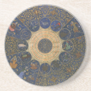 Dessous De Verre En Grès Thème Astral des Dirigeants Vintage, Zodiaque Anti