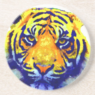 Dessous De Verre En Grès Tiger Eyes Pop Art