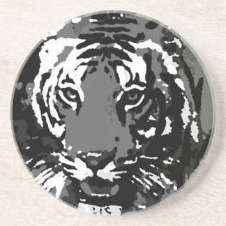 Dessous De Verre En Grès Tigre noir blanc Pop Art
