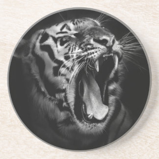 Dessous De Verre En Grès Tigre noir et blanc