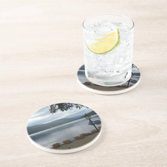Dessous De Verre En Grès Titisee Lake Allemagne Dessous de verre de grès (Côté)