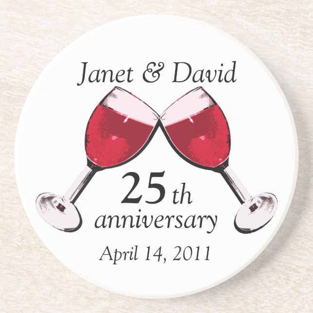 Dessous De Verre En Grès Toast to Love/ Vin rouge (Devant)