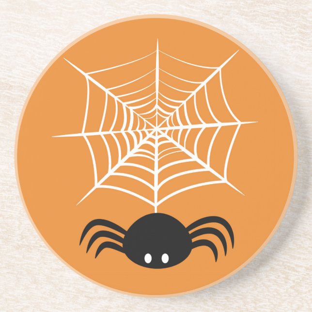 Dessous De Verre En Grès Toile d'araignée Halloween  (Devant)