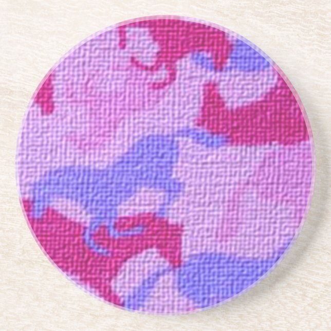 Dessous De Verre En Grès Toile rose de chevaux (Devant)