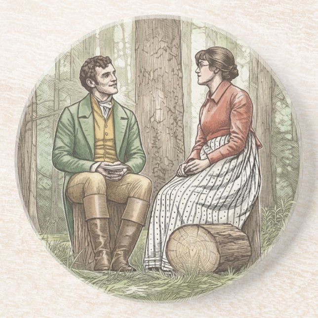 Dessous De Verre En Grès Tom et Mary de "The Other Bennet Sister" (Devant)