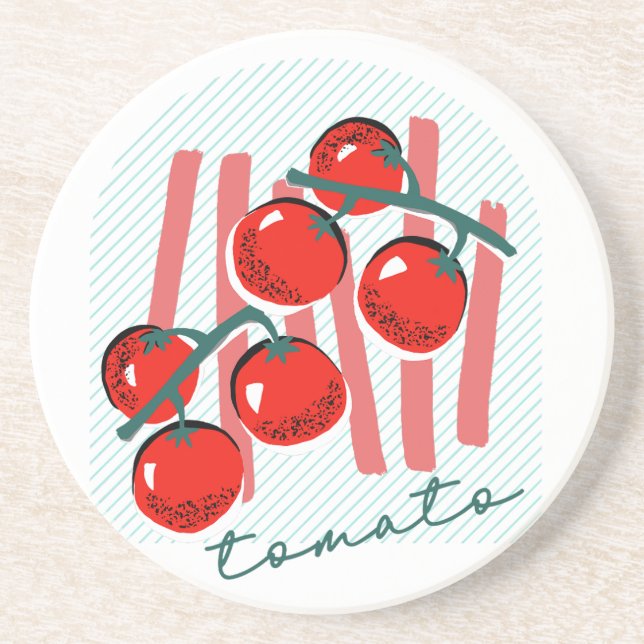 Dessous De Verre En Grès Tomates Italie Fantaisie Motif (Devant)