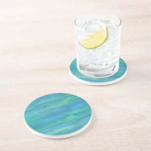 Dessous De Verre En Grès Tons bleu et vert de la Terre