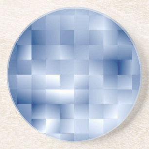 Dessous De Verre En Grès Tons bleus rêveurs dans un motif carré