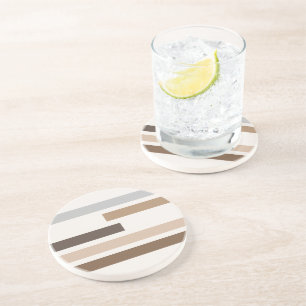 Dessous De Verre En Grès Tons de Terre géométriques Abstraits Tailles Motif