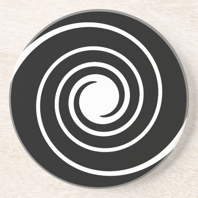 Dessous De Verre En Grès Torsion noire et blanche (Devant)