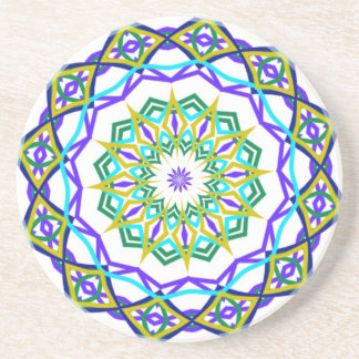 Dessous De Verre En Grès Torsion verte abstraite de fleur