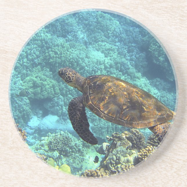Dessous De Verre En Grès tortue de mer (Devant)