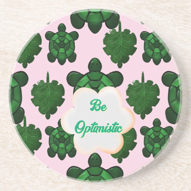 Dessous De Verre En Grès Tortue Mignonne Motif Sans Couture, Tropical  (Devant)