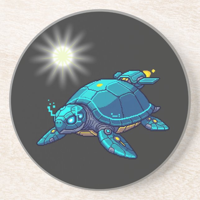 Dessous De Verre En Grès Tortuga Futurista (Devant)