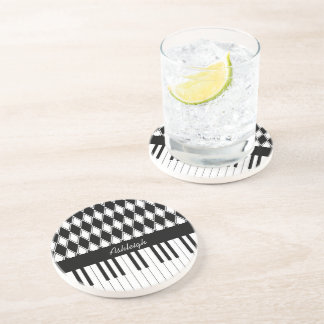 Dessous De Verre En Grès Touches de piano personnalisées et diamants