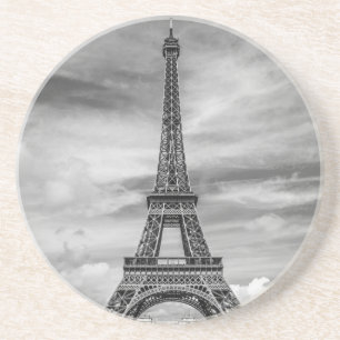 Dessous De Verre En Grès Tour Eiffel noir et blanc Paris France