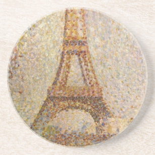 Dessous De Verre En Grès Tour Eiffel par Georges Seurat, Art Vintage
