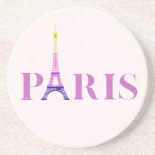 Dessous De Verre En Grès Tour Eiffel-Paris-Vibrant et Coloré-