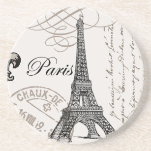 Dessous De Verre En Grès Tour Eiffel vintage moderne