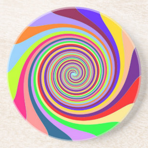 Dessous De Verre En Grès Tourbillon de bonbons pop art psychédélique à l