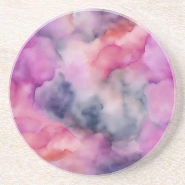 Dessous De Verre En Grès Tourbillons de marbre violet (Devant)